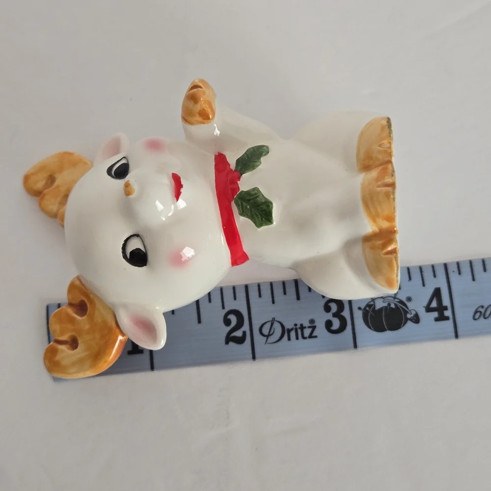 Vintage Christmas Baby Reindeer Salt & Pepper Shakers Made in Japan